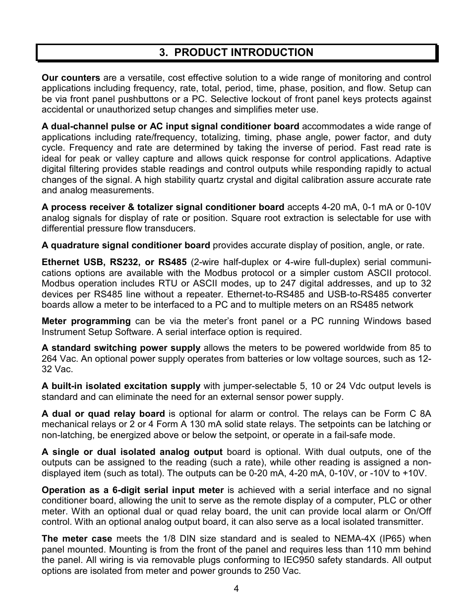 Laurel Electronics LAUREATE SERIES 2 COUNTER-TIMER-SERIAL INPUT METER User Manual | Page 4 / 80