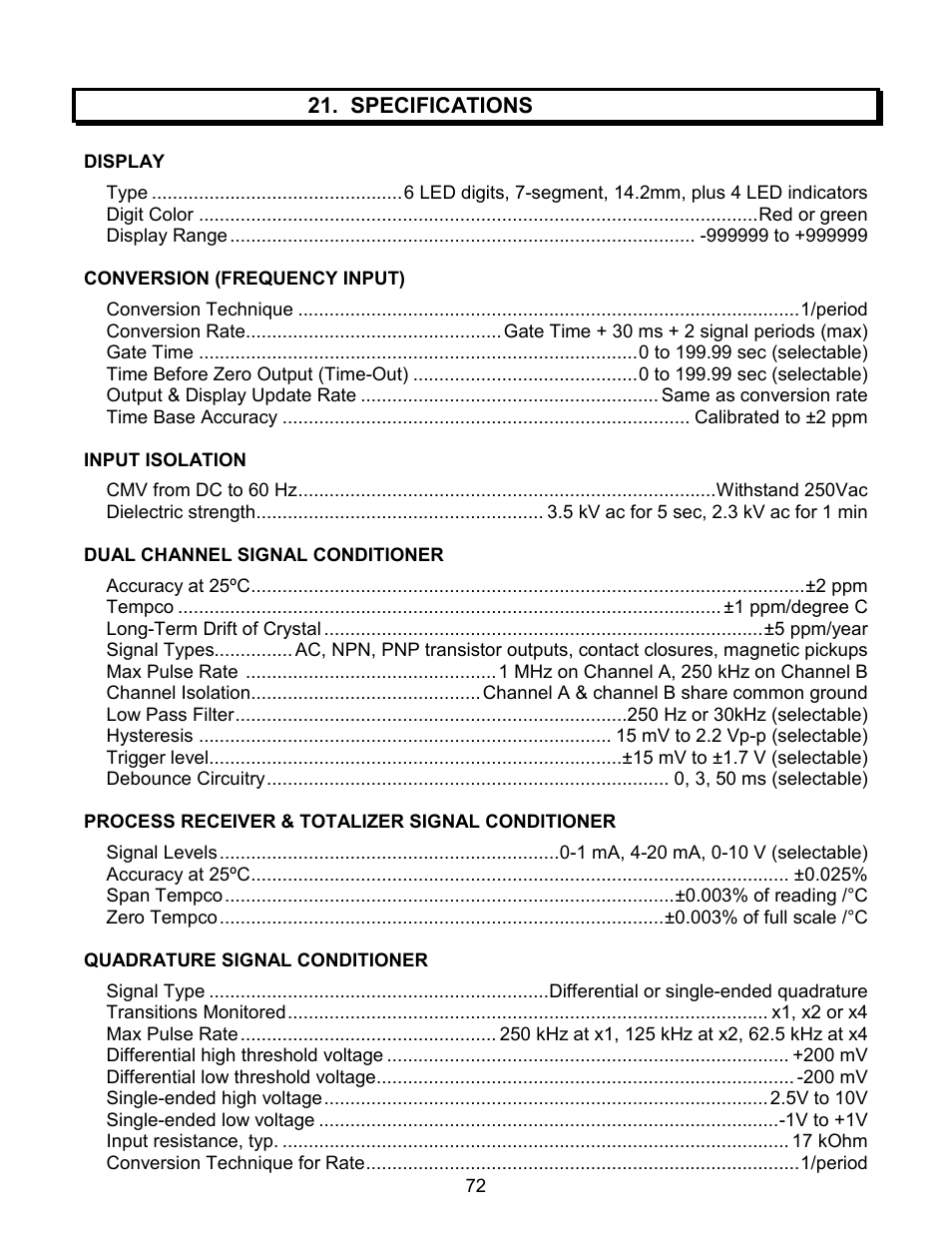 Laurel Electronics LAUREATE SERIES 2 COUNTER-TIMER-SERIAL INPUT METER User Manual | Page 72 / 80