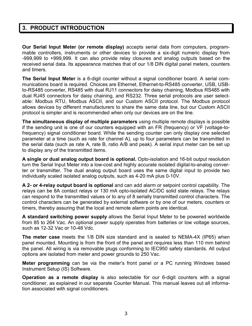Laurel Electronics LAUREATE SERIES 2 SERIAL INPUT METER & REMOTE DISPLAY User Manual | Page 3 / 32