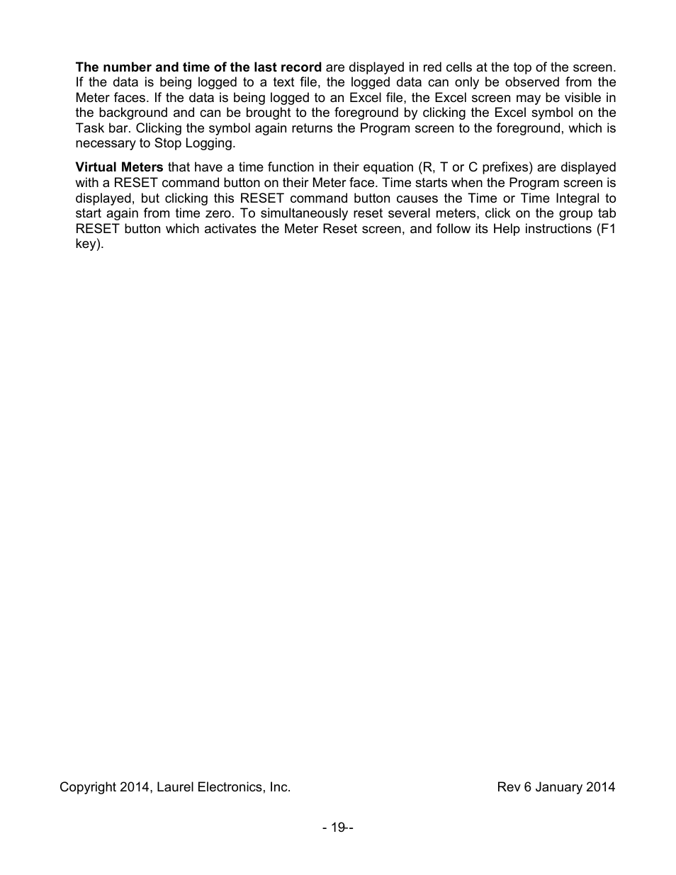 Laurel Electronics Laureate XLog Datalogging Software User Manual | Page 19 / 19