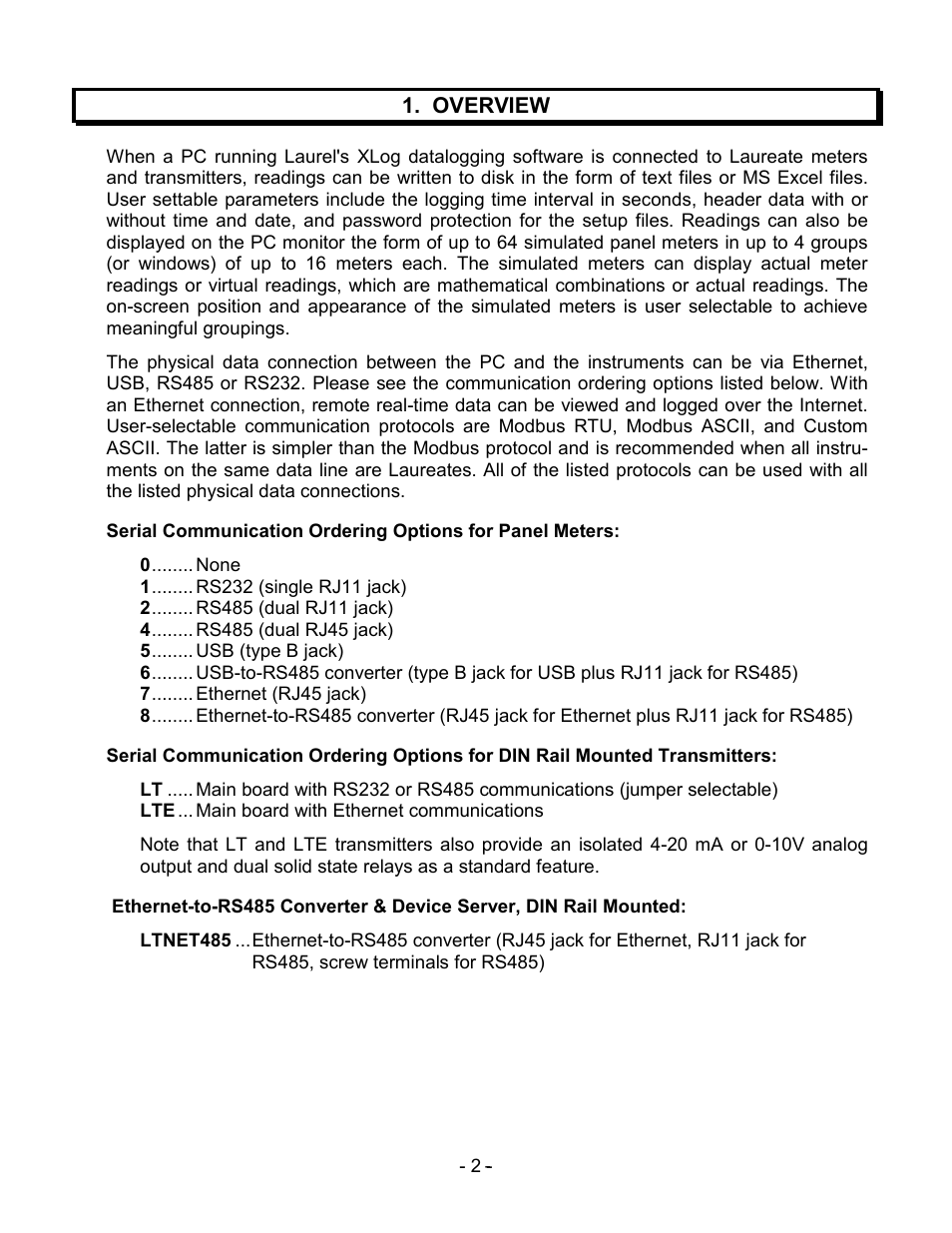 Laurel Electronics Laureate XLog Datalogging Software User Manual | Page 2 / 19
