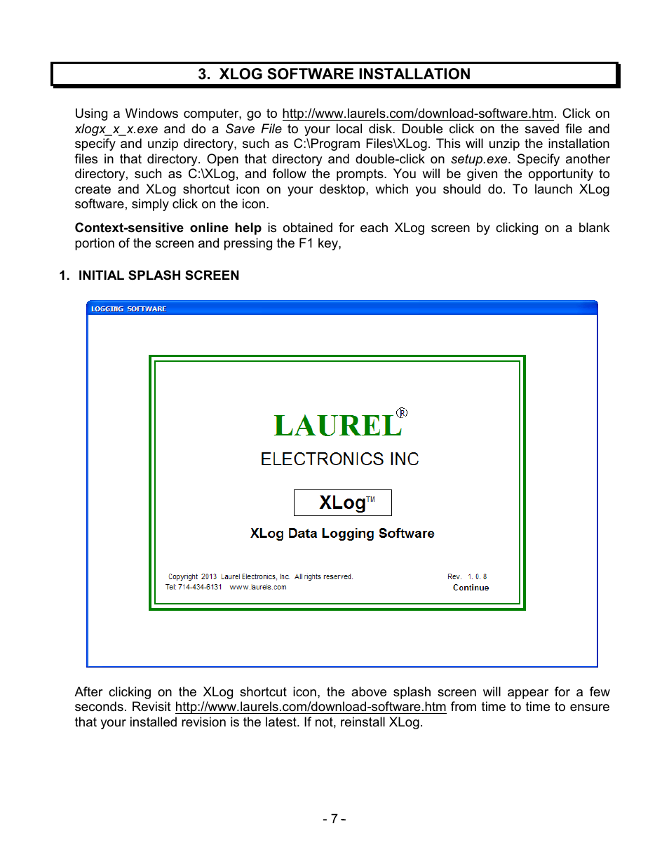 Laurel Electronics Laureate XLog Datalogging Software User Manual | Page 7 / 19