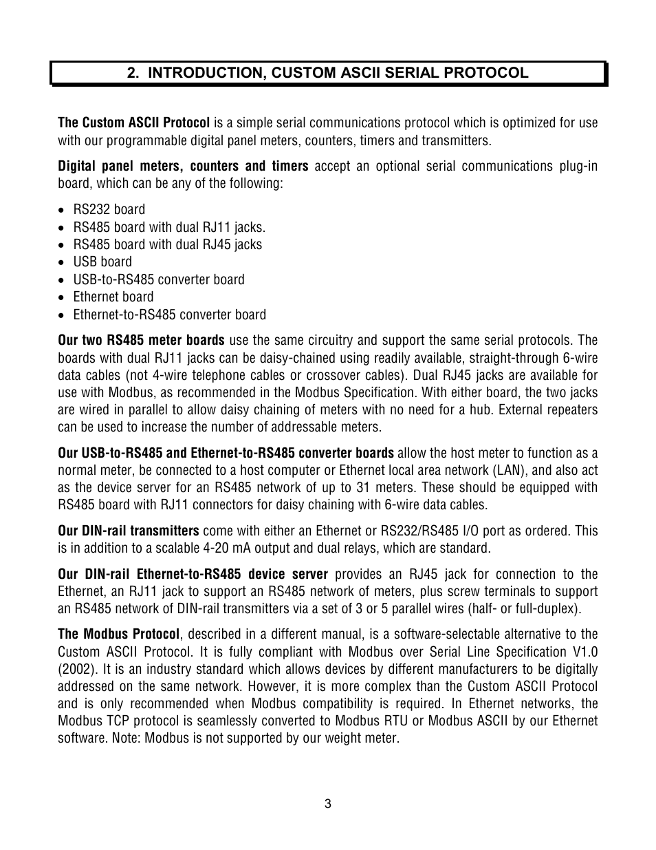 Laurel Electronics Custom ASCII Protocol For Laureate Series 2 Digital Panel Meters, Counters, Timers & L-Series Transmitters User Manual | Page 3 / 56
