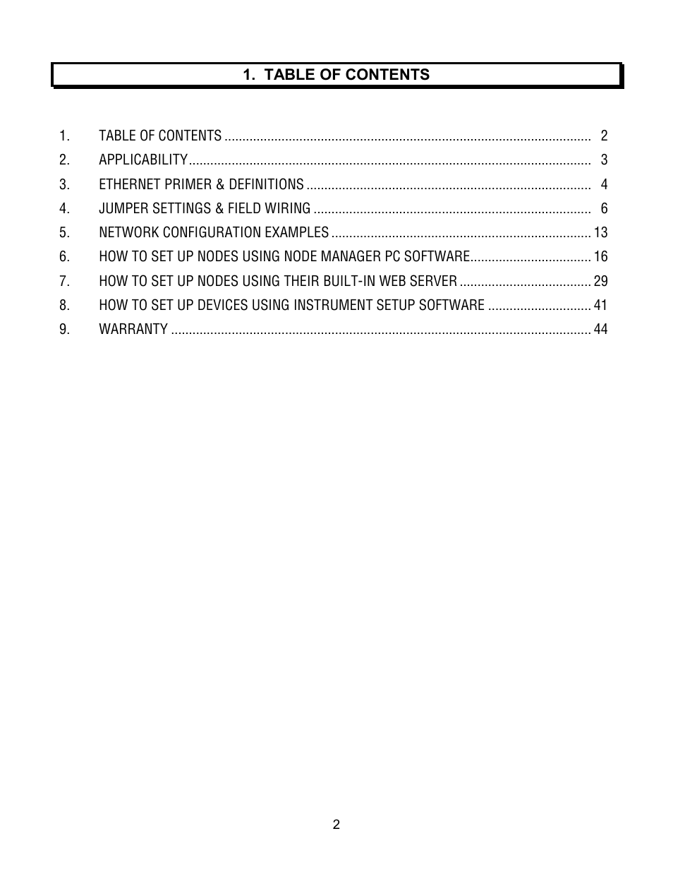 Laurel Electronics Ethernet Node Configuration for Series 2 Digital Panel Meters, Counters, Timers, Transmitters and Ethernet-to-Serial Device Servers User Manual | Page 2 / 44