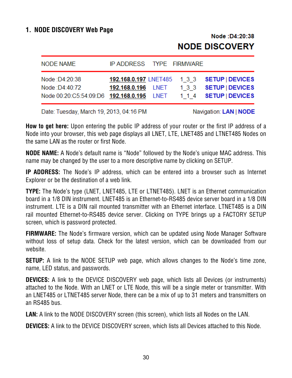 Laurel Electronics Ethernet Node Configuration for Series 2 Digital Panel Meters, Counters, Timers, Transmitters and Ethernet-to-Serial Device Servers User Manual | Page 30 / 44