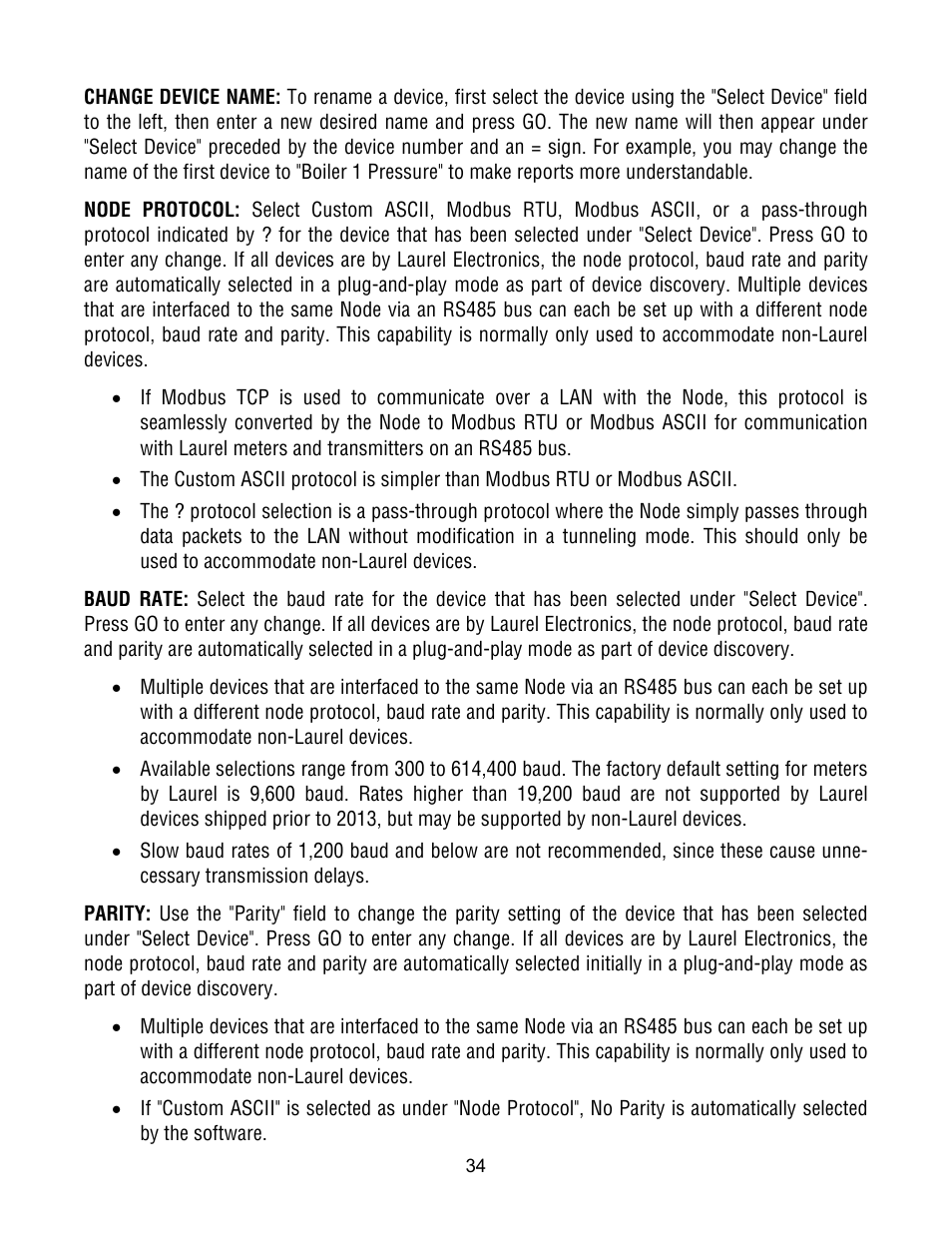 Laurel Electronics Ethernet Node Configuration for Series 2 Digital Panel Meters, Counters, Timers, Transmitters and Ethernet-to-Serial Device Servers User Manual | Page 34 / 44