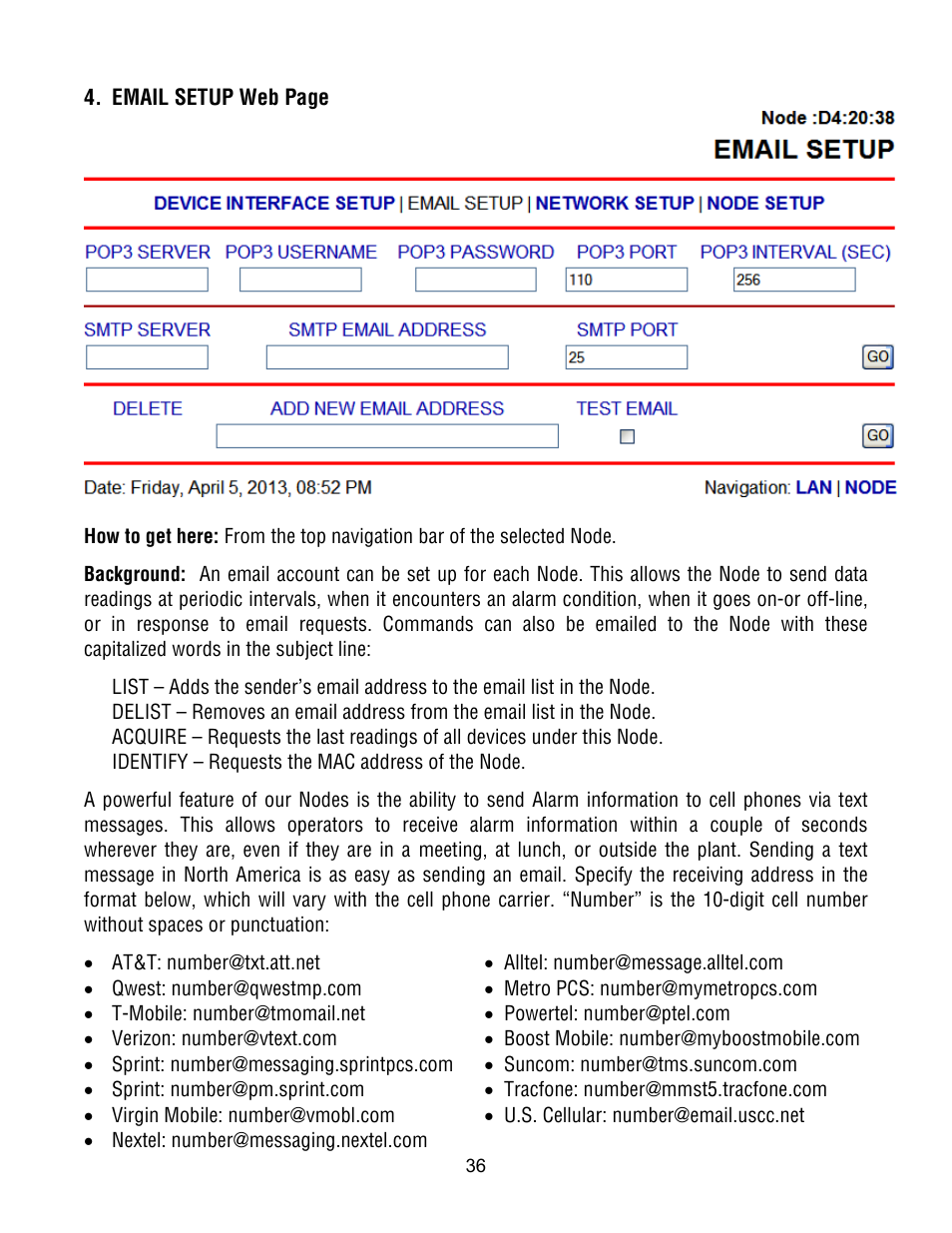 Laurel Electronics Ethernet Node Configuration for Series 2 Digital Panel Meters, Counters, Timers, Transmitters and Ethernet-to-Serial Device Servers User Manual | Page 36 / 44