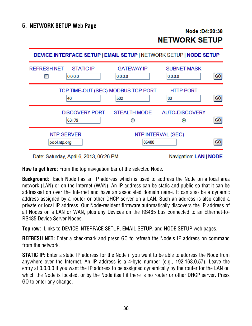 Laurel Electronics Ethernet Node Configuration for Series 2 Digital Panel Meters, Counters, Timers, Transmitters and Ethernet-to-Serial Device Servers User Manual | Page 38 / 44