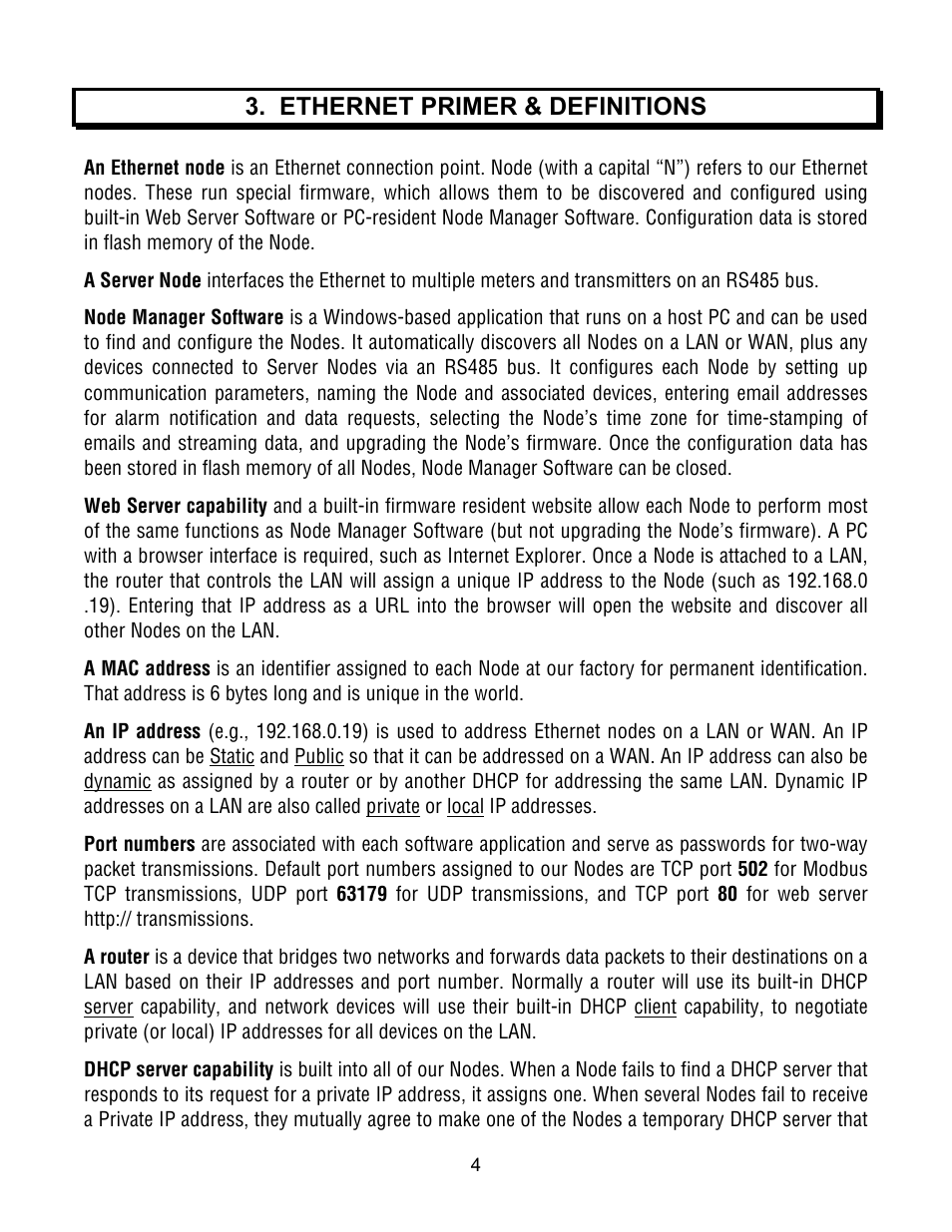 Ethernet primer & definitions | Laurel Electronics Ethernet Node Configuration for Series 2 Digital Panel Meters, Counters, Timers, Transmitters and Ethernet-to-Serial Device Servers User Manual | Page 4 / 44