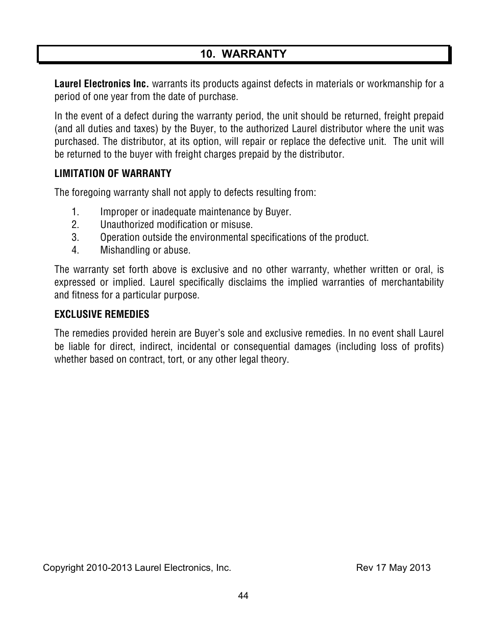 Laurel Electronics Ethernet Node Configuration for Series 2 Digital Panel Meters, Counters, Timers, Transmitters and Ethernet-to-Serial Device Servers User Manual | Page 44 / 44