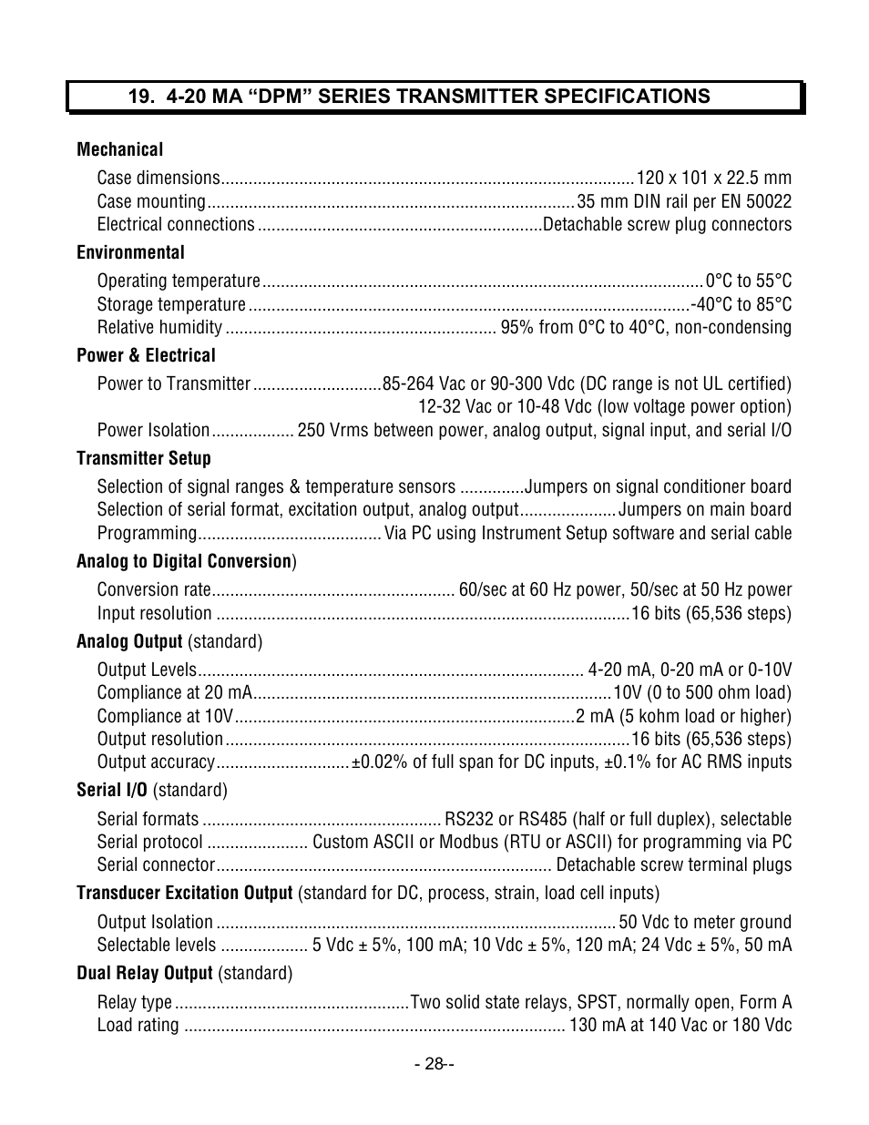 Laurel Electronics LTA DPM SERIES ANALOG INPUT User Manual | Page 28 / 32