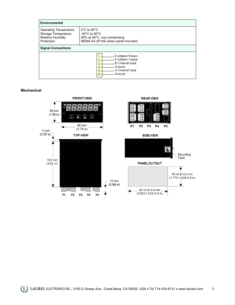 Laurel Electronics Laureate Pulse or Analog Input Batch Controller User Manual | Page 3 / 5