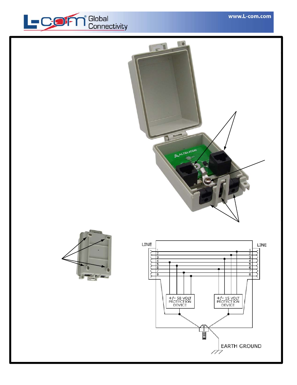 Ip-00052-2, Al-cat5vw | L-com AL-CATVW User Manual | Page 2 / 2