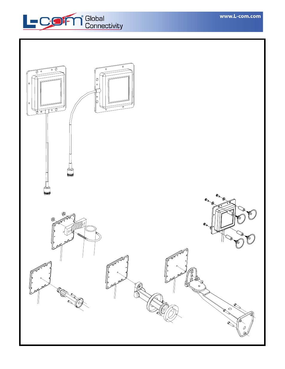 Sm_patch_install_2, Mounting instructions, Optional mounting kits | L-com HG2409P, HG2409PC, HG5308P, HG5808P, RE09P User Manual | Page 2 / 2
