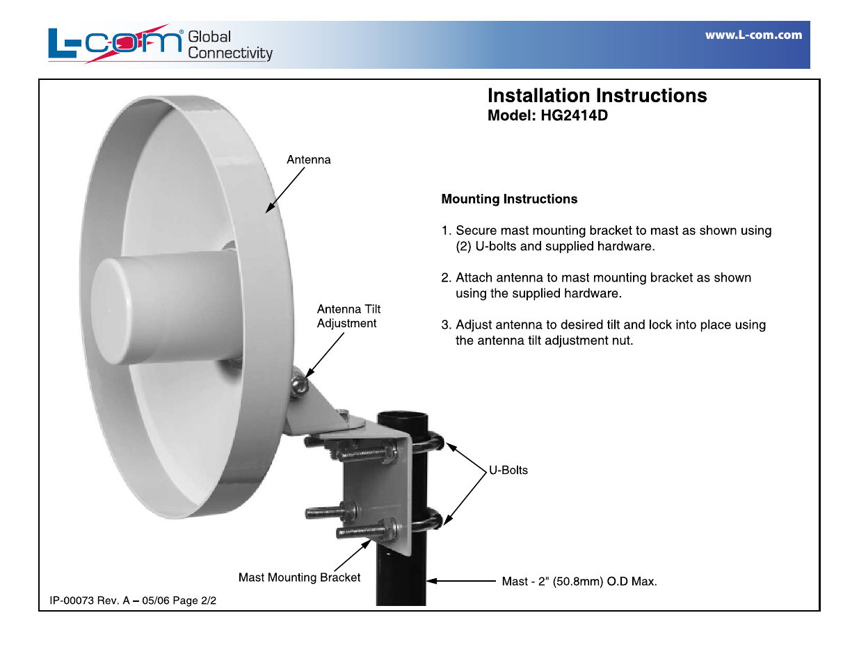 Hg2414d_install_2.pdf | L-com HG2414D User Manual | Page 2 / 2