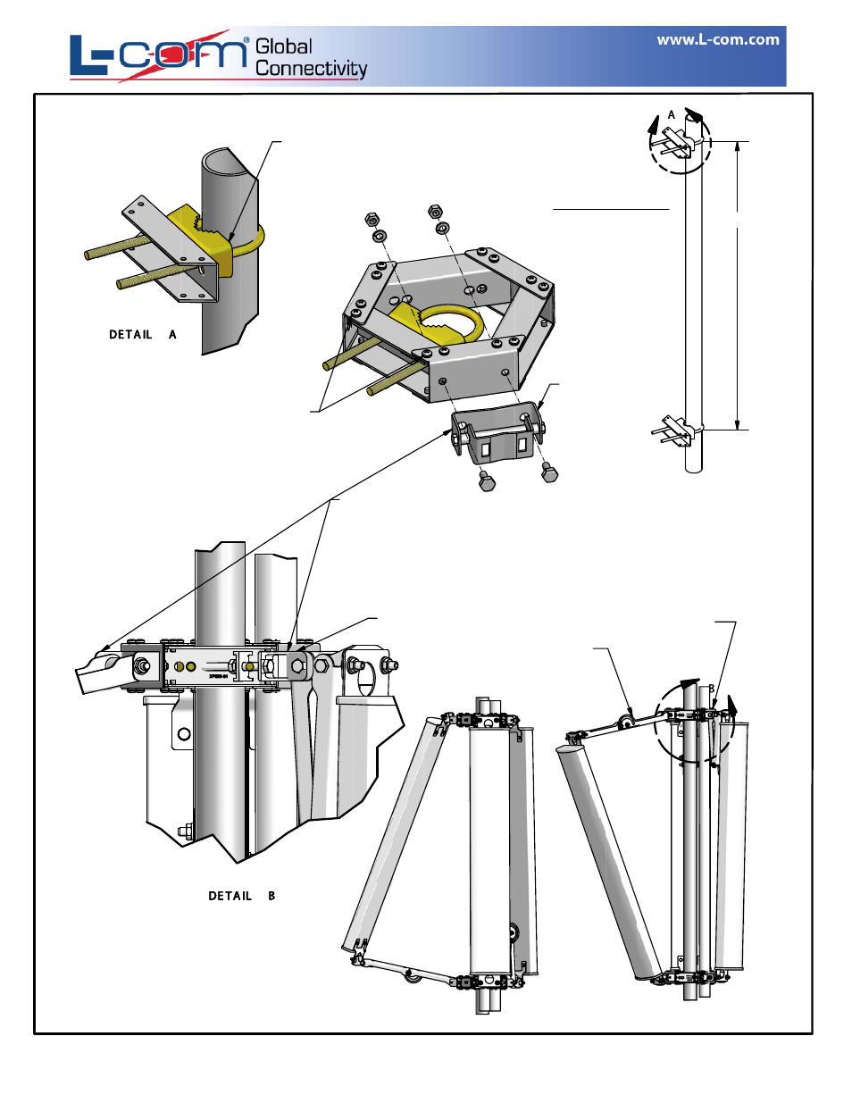 L-com HK2420-120NF/RT Sectorized Omni Array Pole User Manual | 1 page