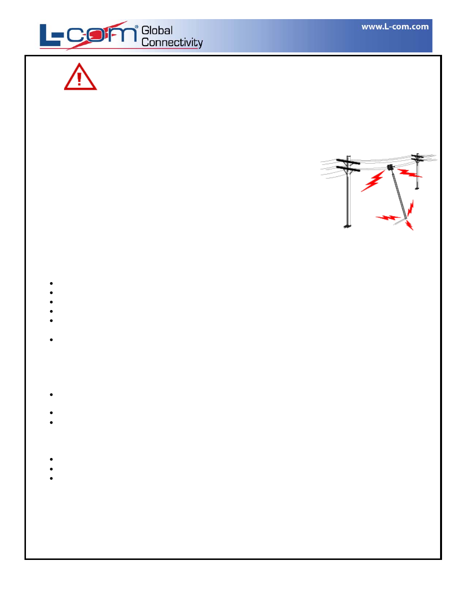 L-com HK2414H-090 Horizontally Polarized Sectorized Omni Array Pole User Manual | 2 pages