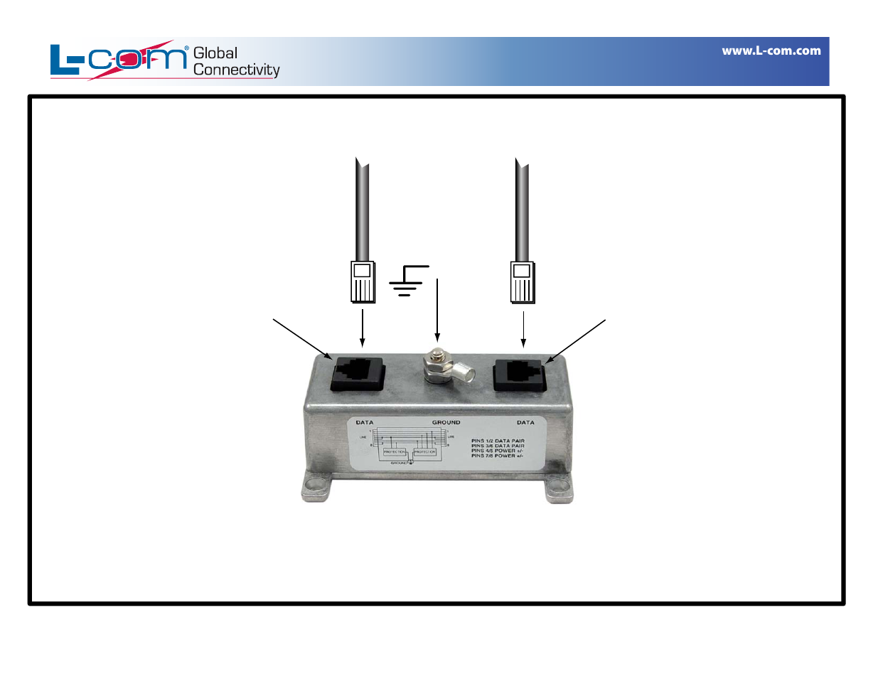 Ip-00037_1, Hgln-cat5 connection diagram | L-com HGLN-CAT5 User Manual | Page 2 / 2