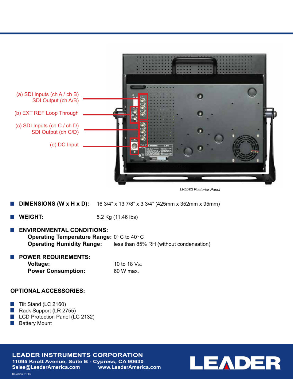 LEADER LV5980 User Manual | Page 2 / 2