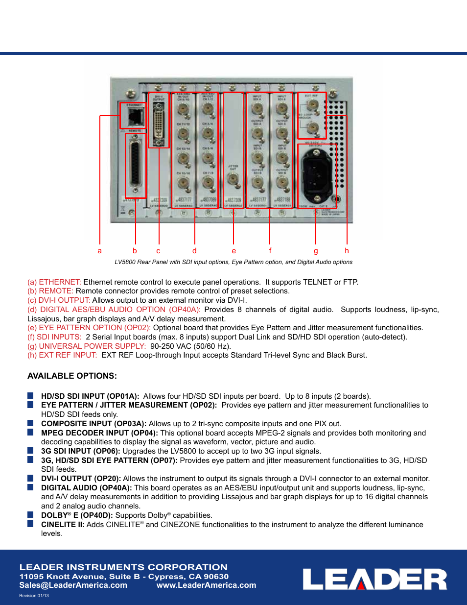 LEADER LV5800 User Manual | Page 2 / 2