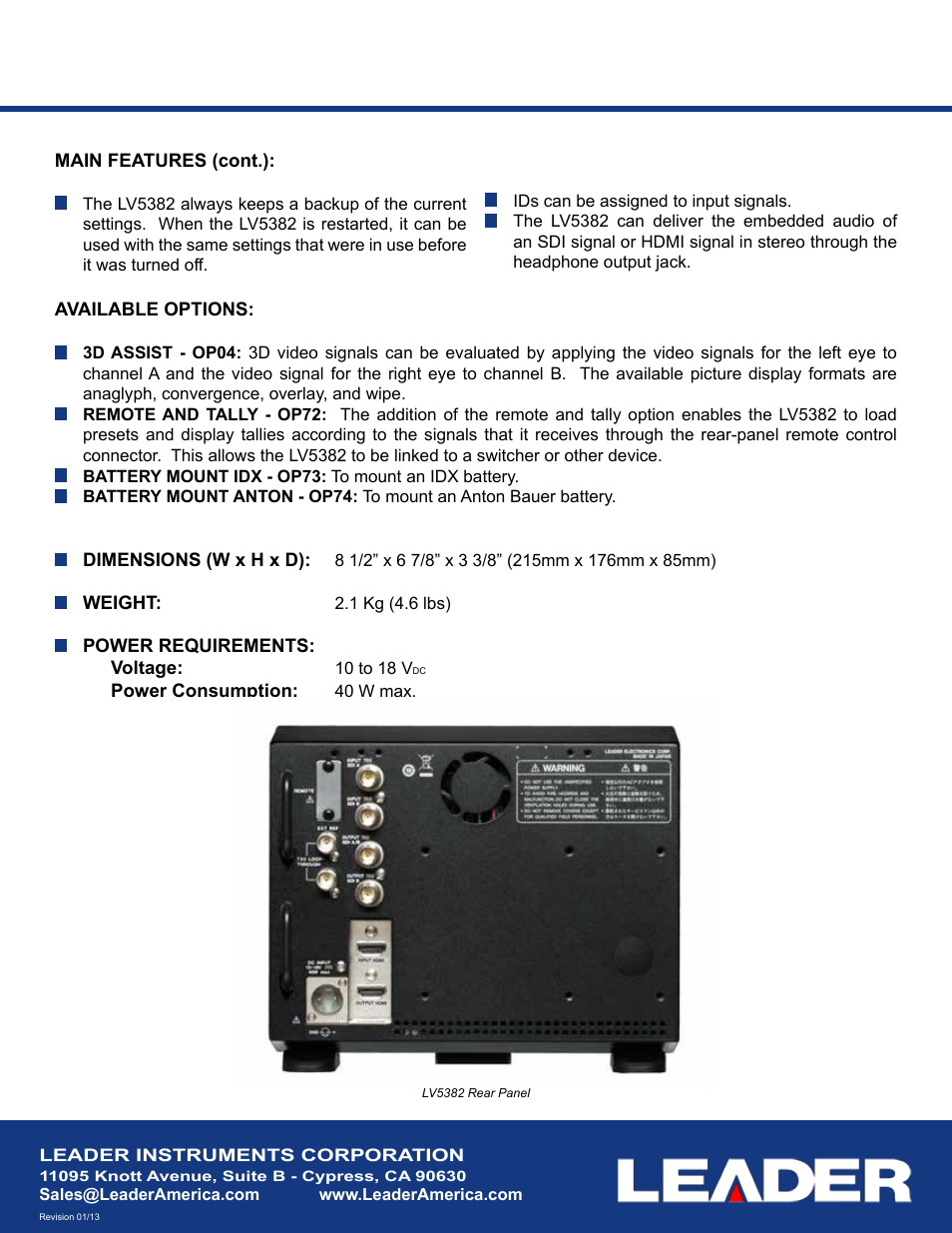 LEADER LV5382 User Manual | Page 2 / 2