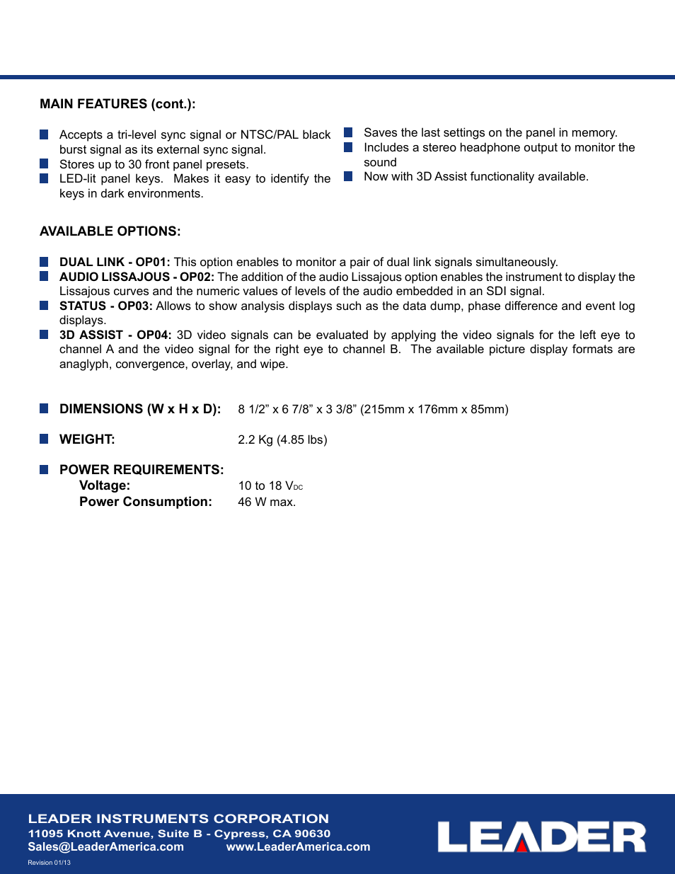 LEADER LV5381 User Manual | Page 2 / 2