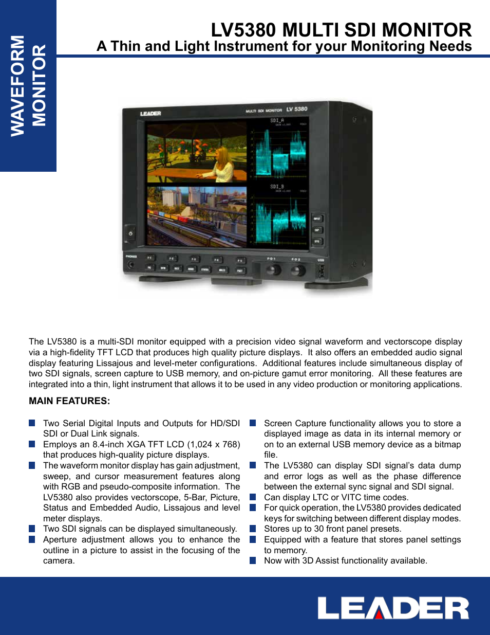 LEADER LV5380 User Manual | 2 pages