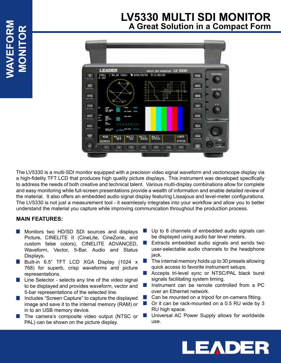 LEADER LV5330 User Manual | 2 pages