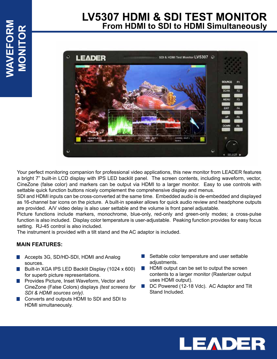 LEADER LV5307 User Manual | 2 pages