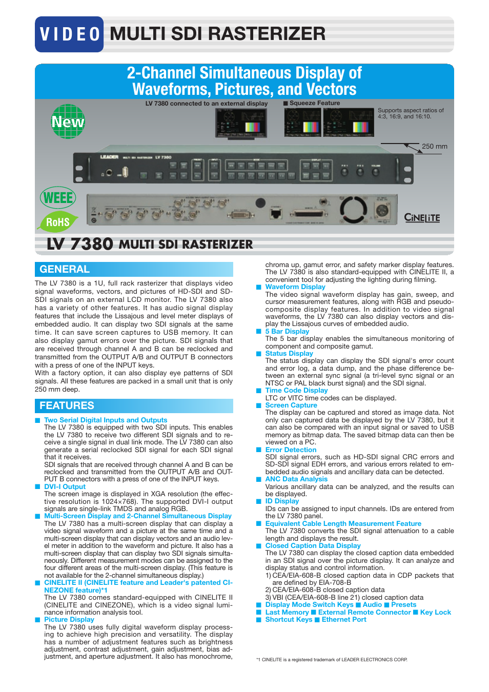 LEADER LV7380 User Manual | 4 pages