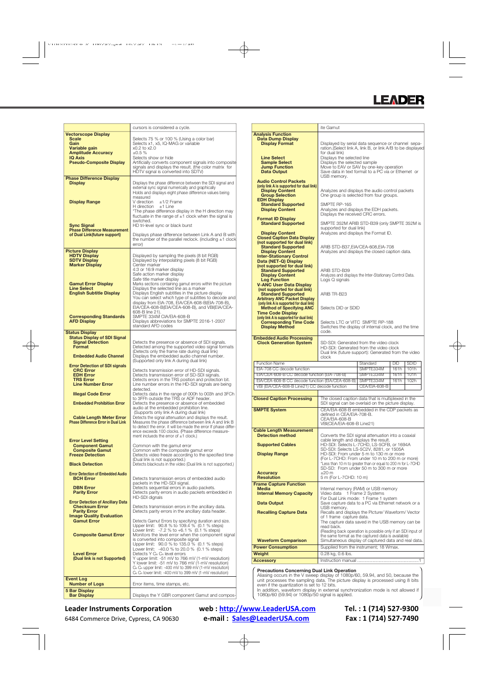 LEADER LV7800 User Manual | Page 5 / 15