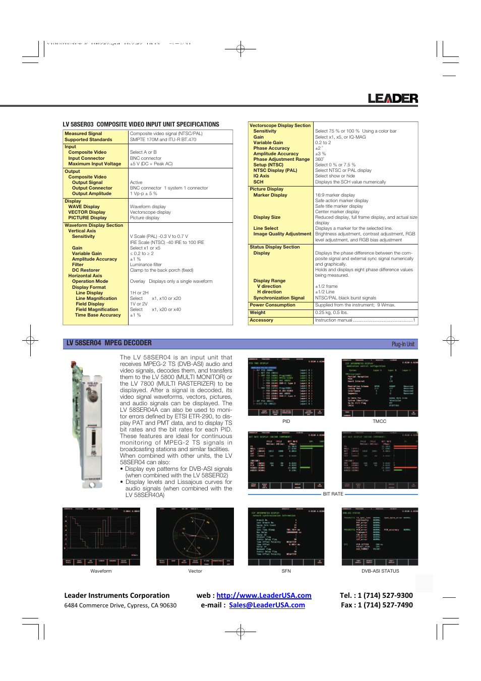Lv 58ser04 mpeg decoder | LEADER LV7800 User Manual | Page 7 / 15