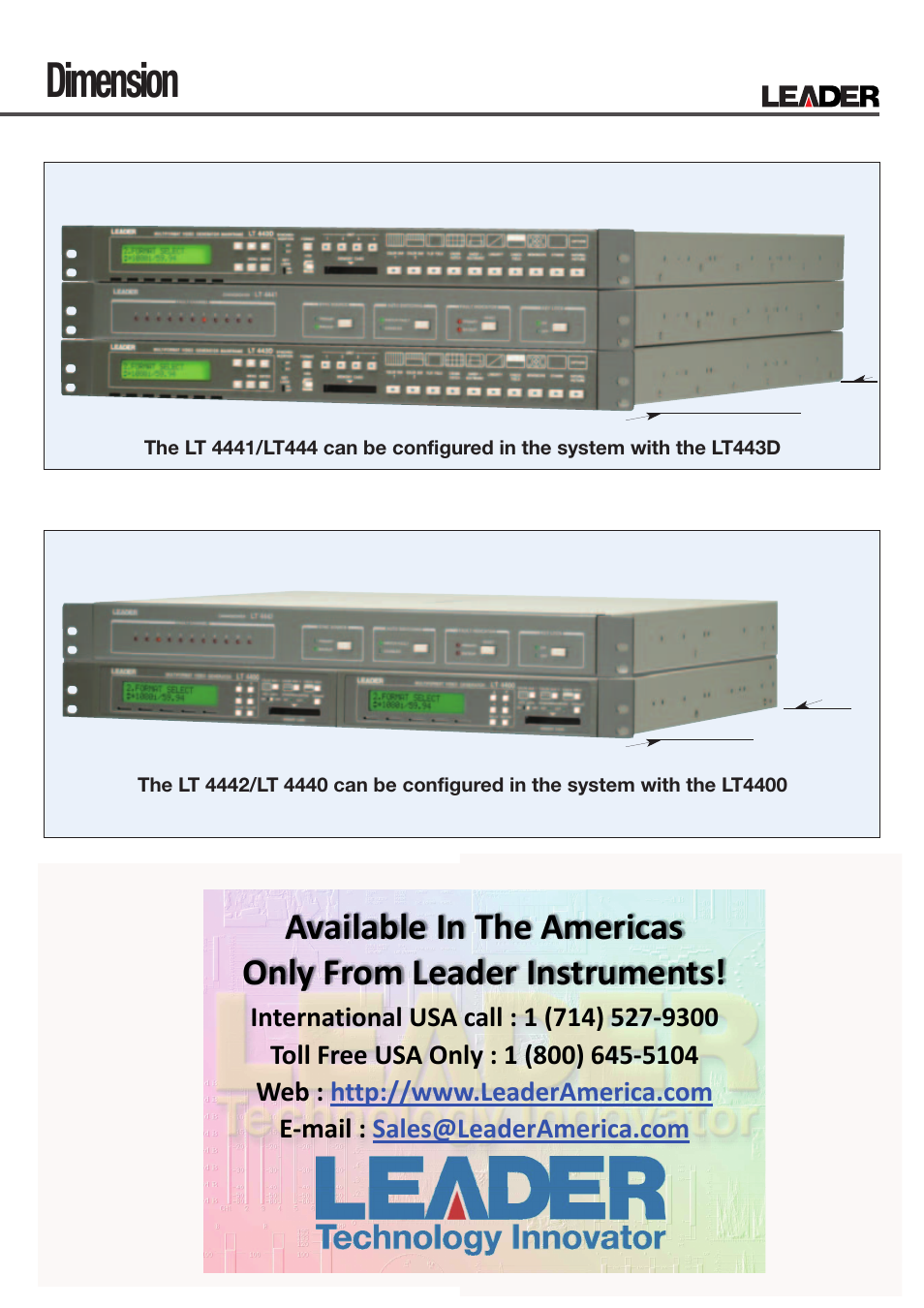 Dimension | LEADER LT4442 User Manual | Page 2 / 2