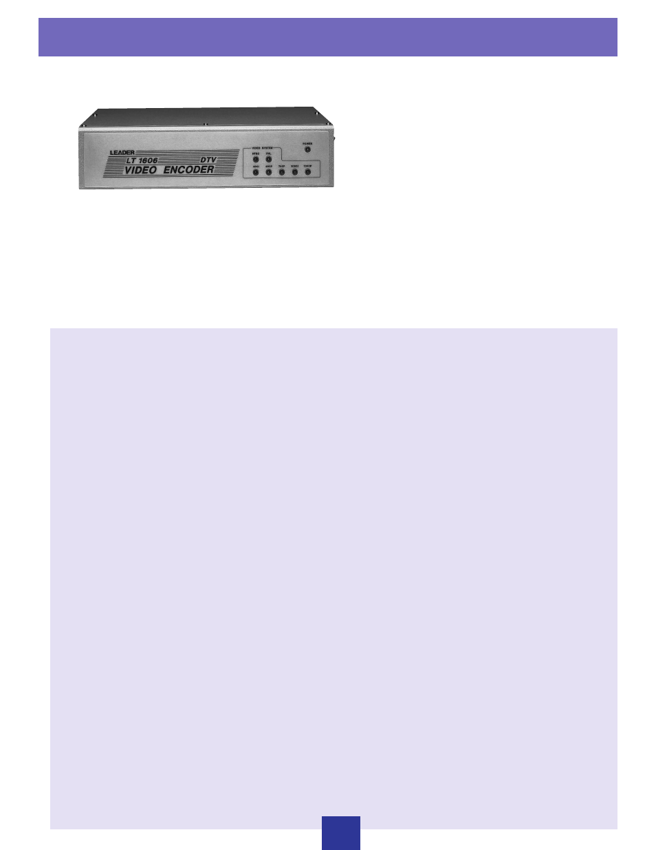 LEADER LT1606 User Manual | 1 page