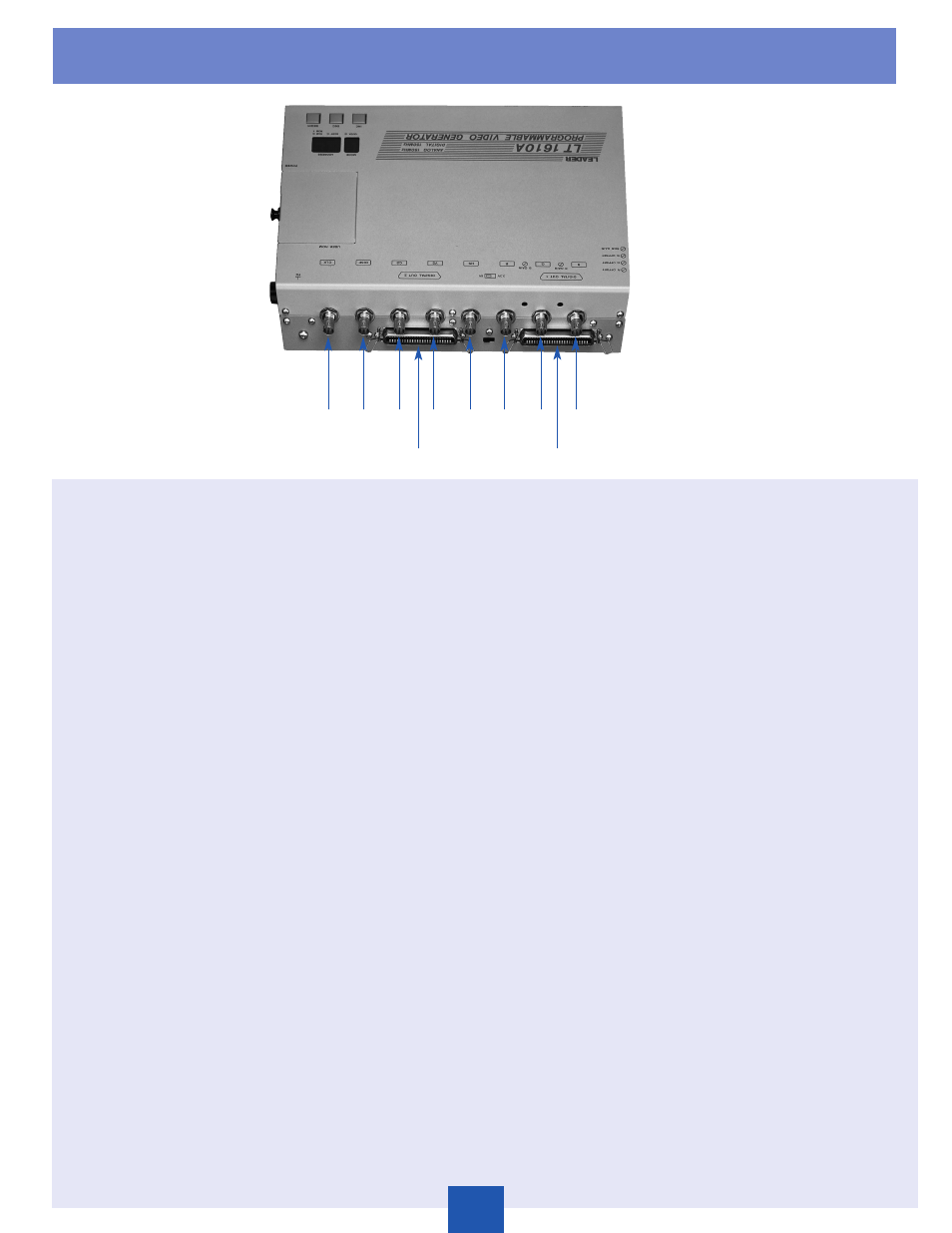 Rgb programmable generators | LEADER LT1611 User Manual | Page 2 / 2