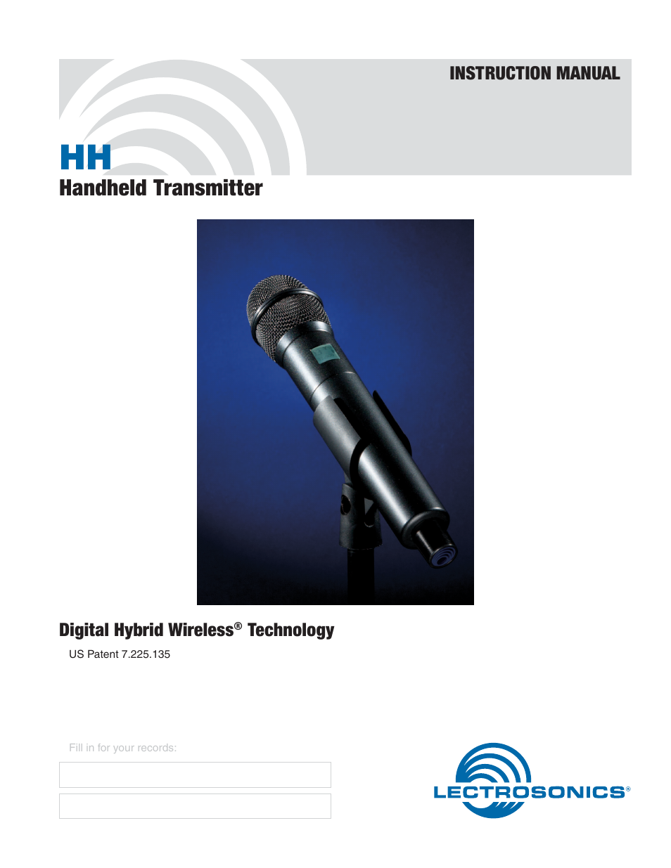 Lectrosonics HH User Manual | 16 pages