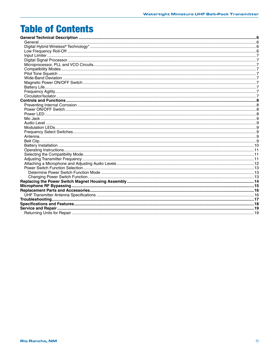 Lectrosonics MM400c User Manual | Page 5 / 20