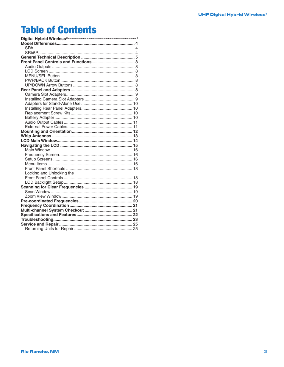 Lectrosonics SRb_SRb5P User Manual | Page 3 / 28