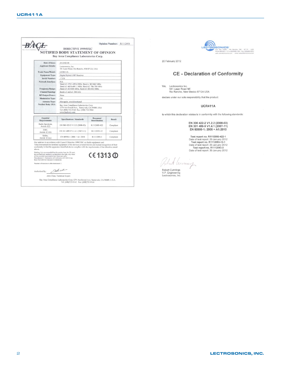 Lectrosonics UCR411a User Manual | Page 2 / 28