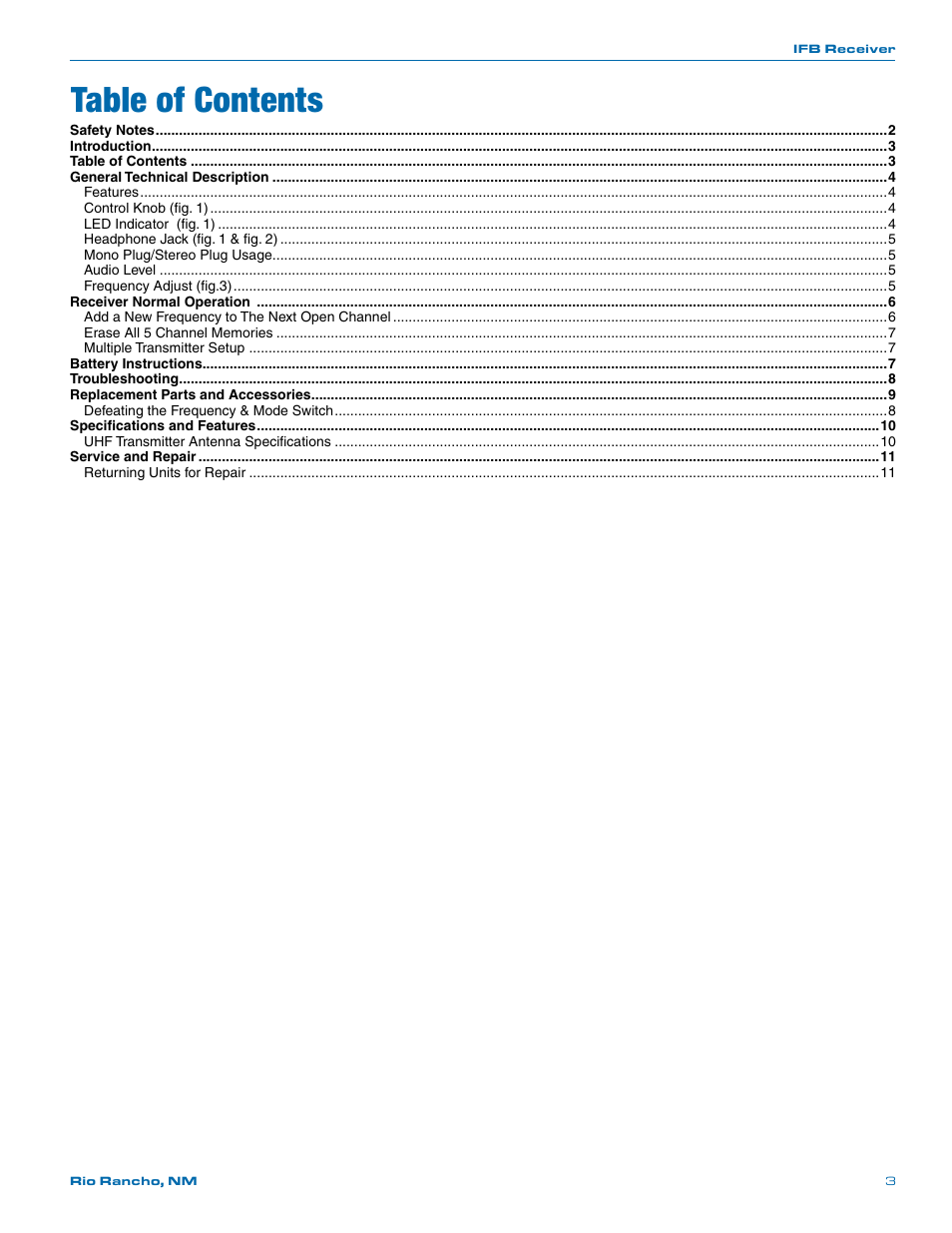 Lectrosonics R1a User Manual | Page 3 / 12