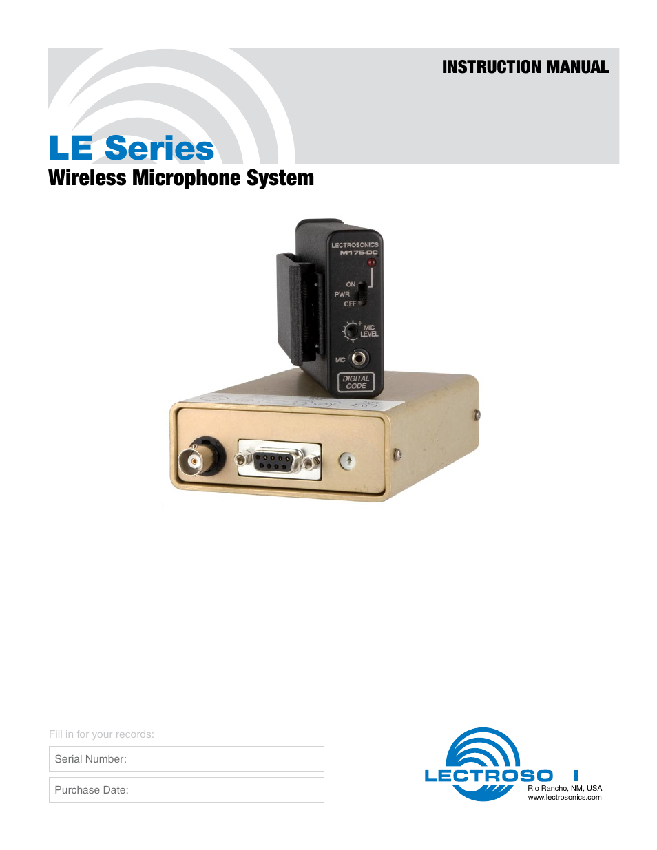 Lectrosonics R176 User Manual | 4 pages