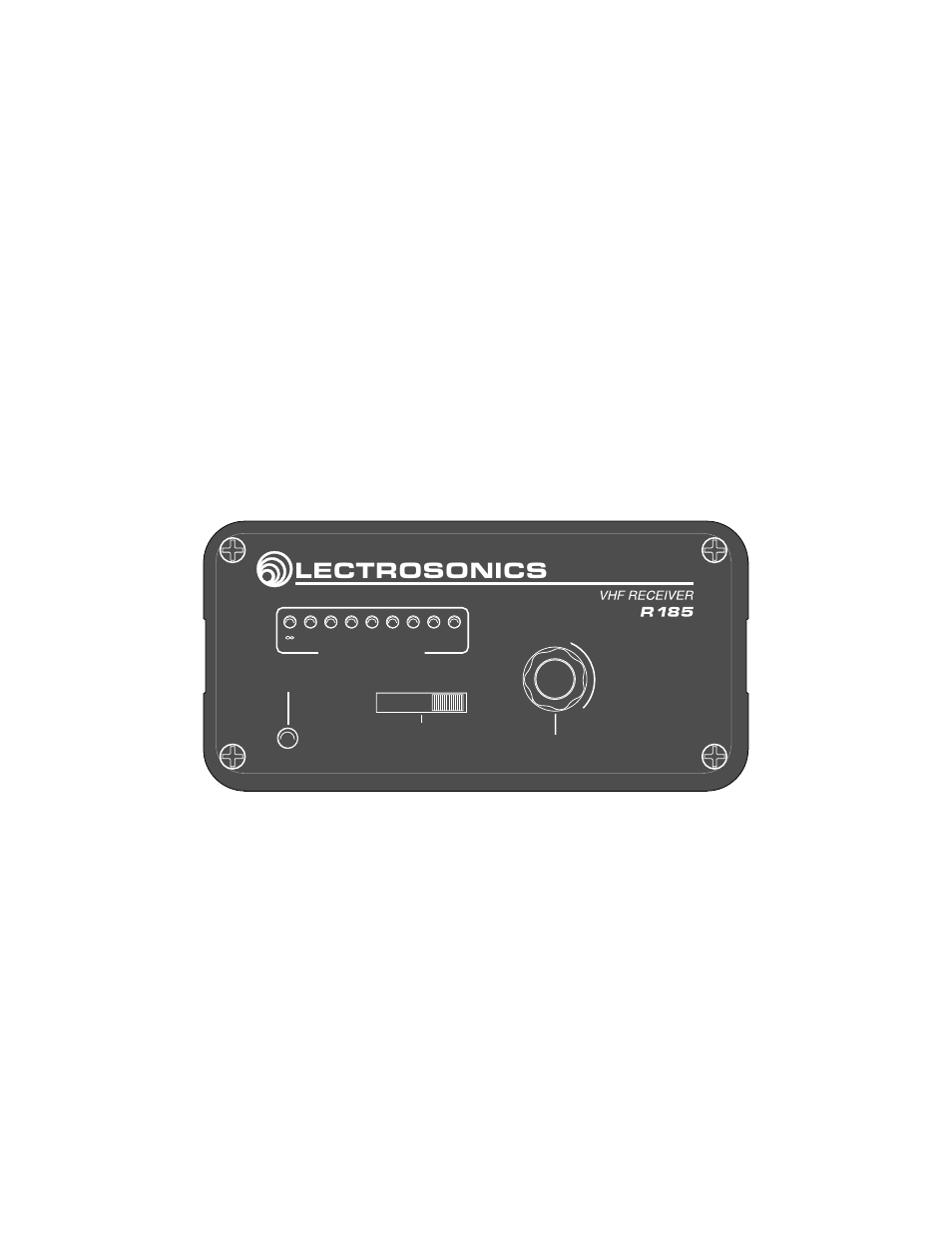 Receiver rear panel, Lectrosonics, Receiver front panel | Lectrosonics R185 User Manual | Page 5 / 12