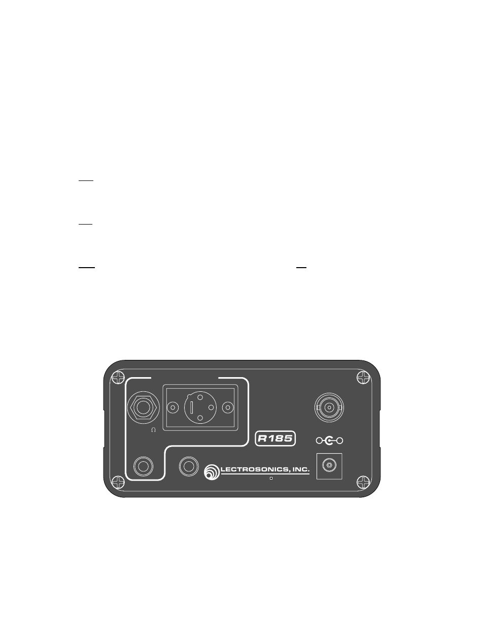 Antenna use and placement, Receiver rear panel | Lectrosonics R185 User Manual | Page 6 / 12