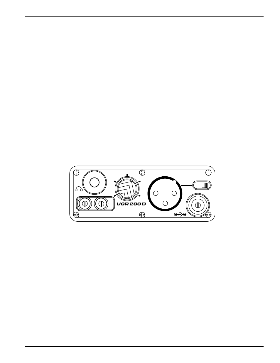 Rear panel controls and functions, Uhf wireless diversity receiver, Dc in jack | Audio output xlr jack, Monitor, Range switch, Lectrosonics, Rio rancho, nm – usa 7, Audio out | Lectrosonics UCR200d User Manual | Page 7 / 14