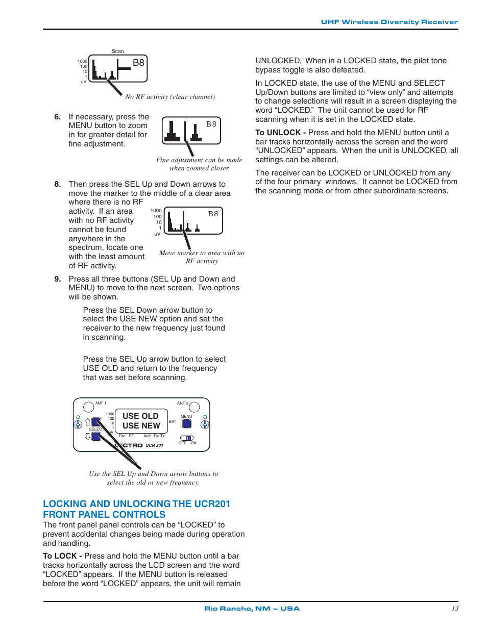 Lectrosonics UCR201 User Manual | Page 13 / 20