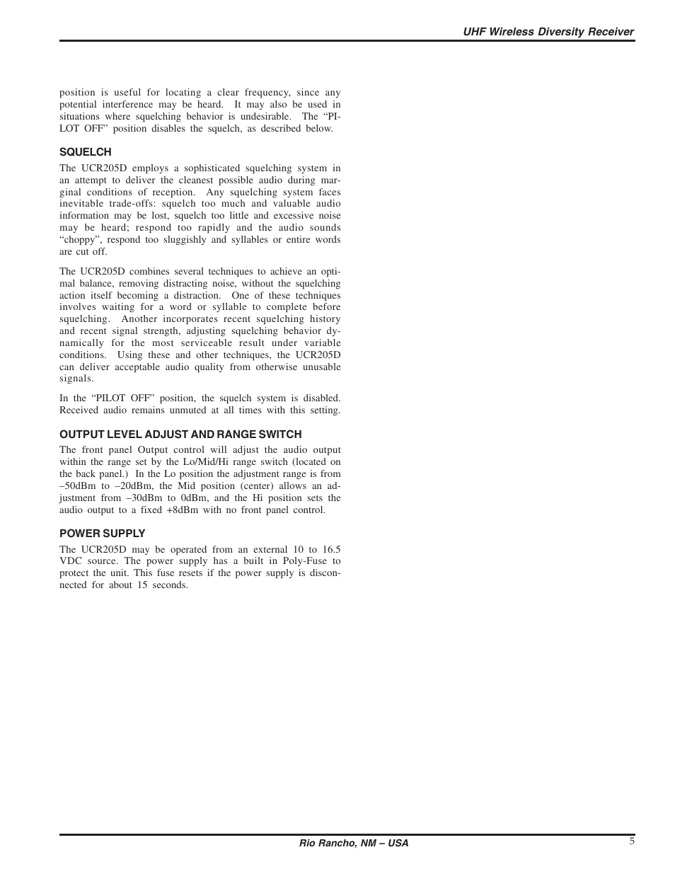 Lectrosonics UCR205d User Manual | Page 5 / 14