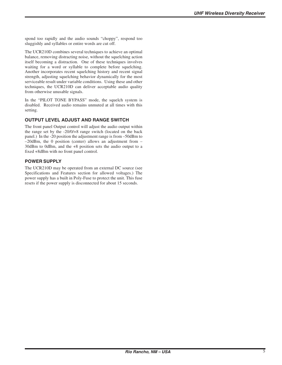 Lectrosonics UCR210d User Manual | Page 5 / 14