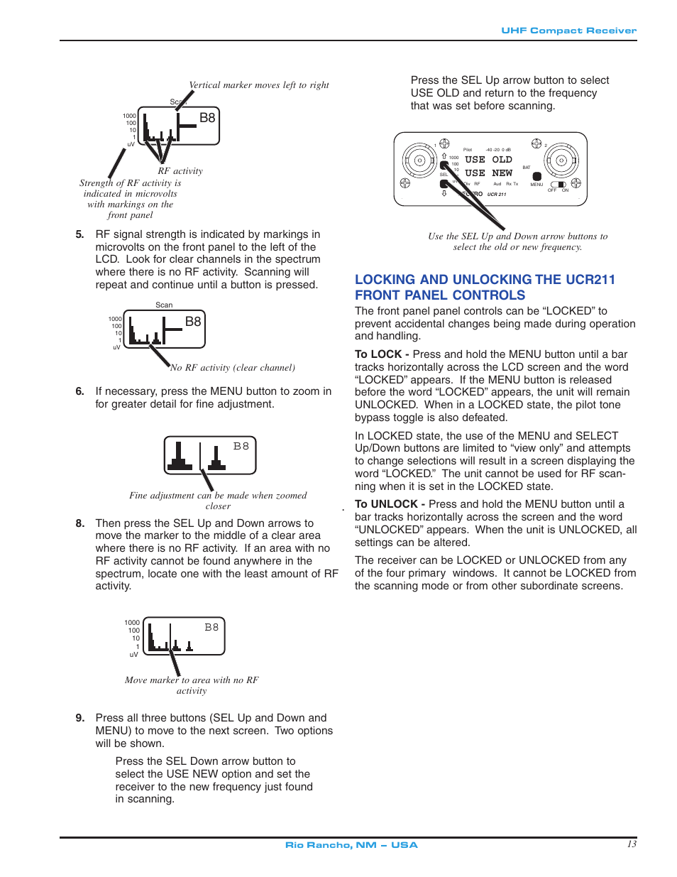 Use old use new | Lectrosonics UCR211 User Manual | Page 13 / 20