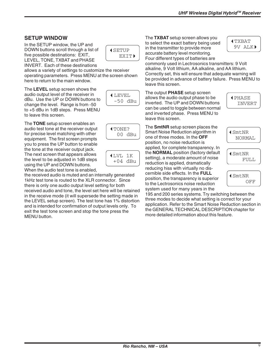 Lectrosonics UCR411 User Manual | Page 9 / 16