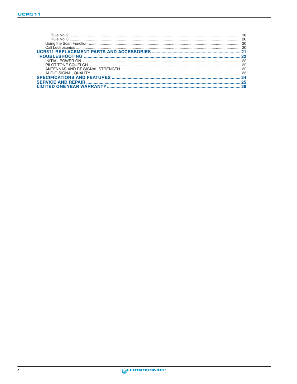 Lectrosonics UCR511 User Manual | Page 4 / 28